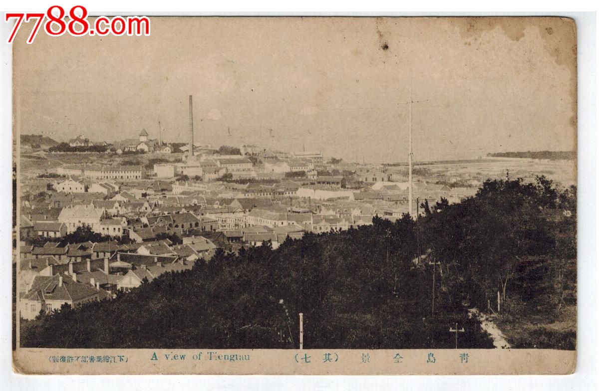 1910年代日本占领青岛时期明信片青岛全景