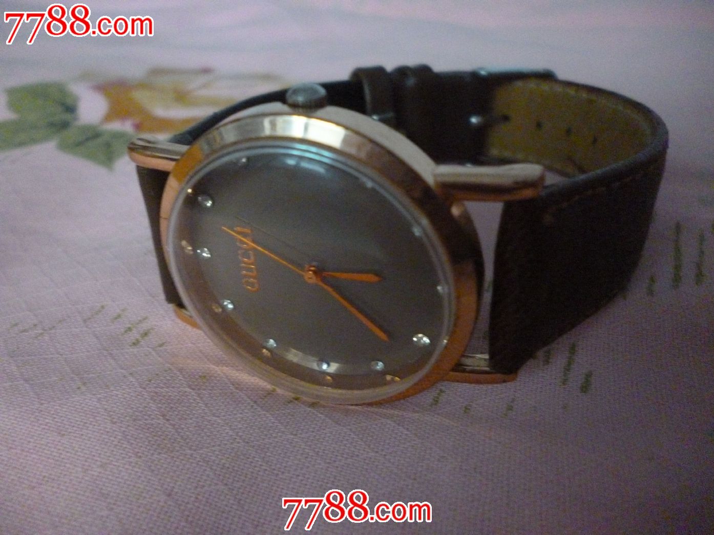 瑞士制造玫瑰金【gucci】-【古驰】男士电子石英表一块!