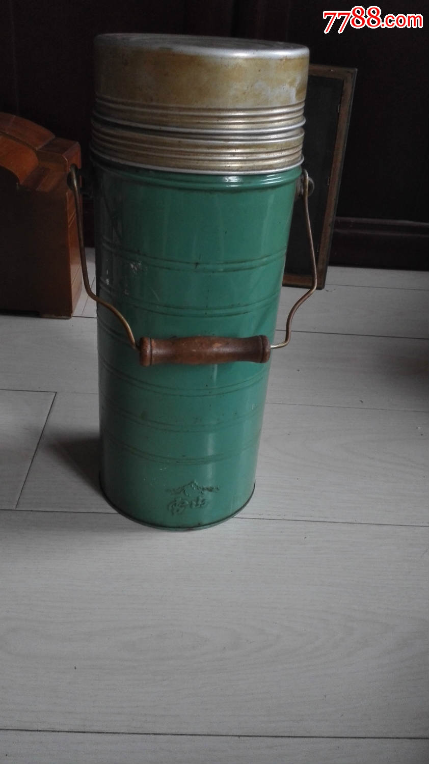 怀旧经典收藏六七十年代上海产绿色雪山牌老冰棍桶高37厘米