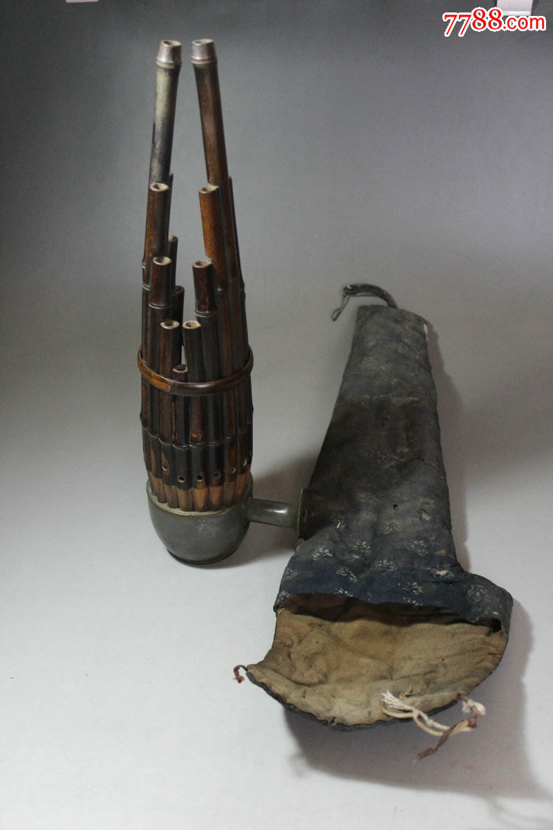 老乐器——清罗汉竹捧笙,包浆皮壳一流