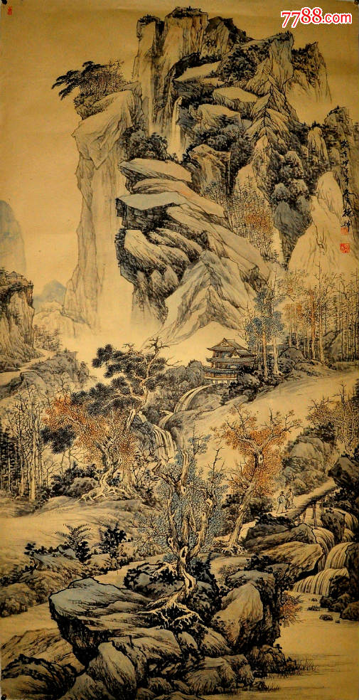 仿古-价格:12000元-se31952571-山水国画原作-零售-7788收藏__收藏