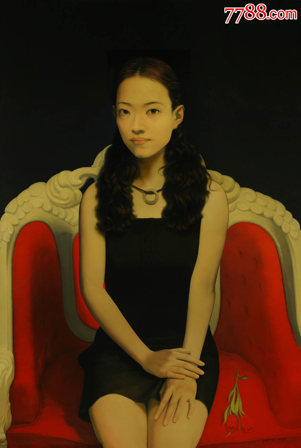 欢迎各位藏友雅藏,,,品相见图,,,尺寸123cmx83cm江丰,职业画家,80画派