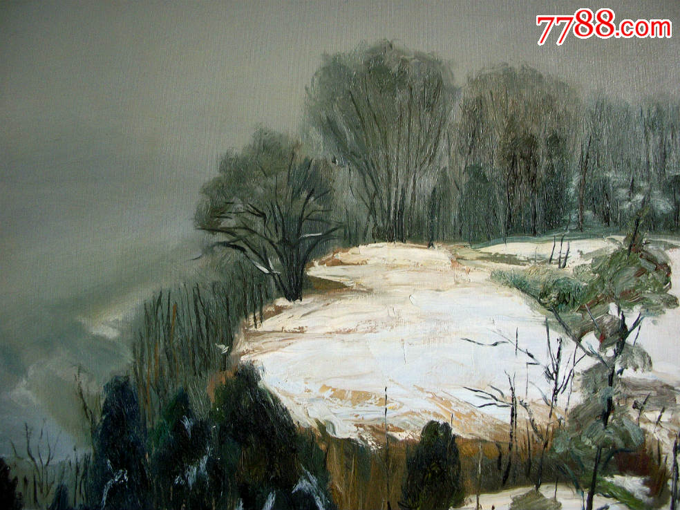 《楚河汉界又飞雪》_油画原画_画家左俊阳【7788收藏__收藏热线】