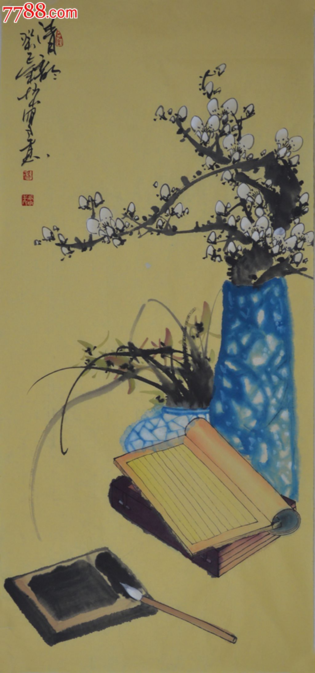 当代青年实力画家水墨写意花鸟画《清韵》hn0949_7788收藏__收藏热线