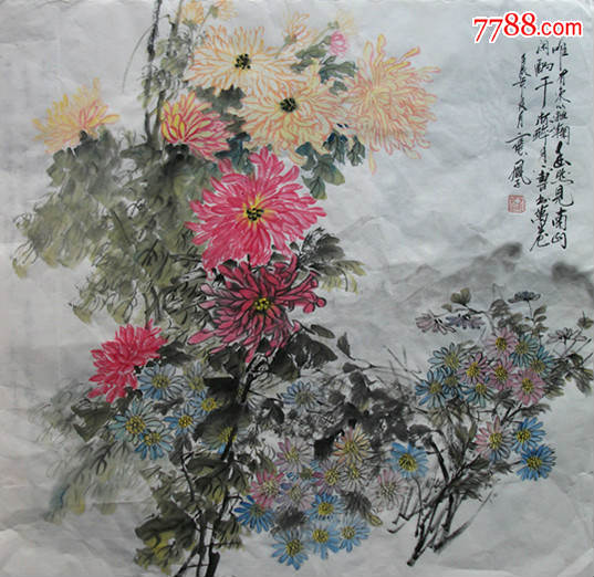 书画院院士孙风子花卉画作品