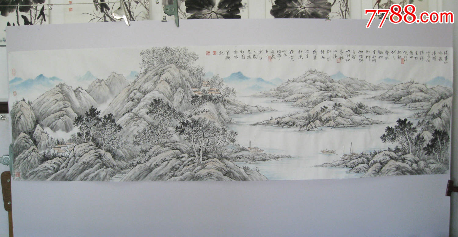 王显翱作品3【横幅水墨山水之一】240乘70画芯