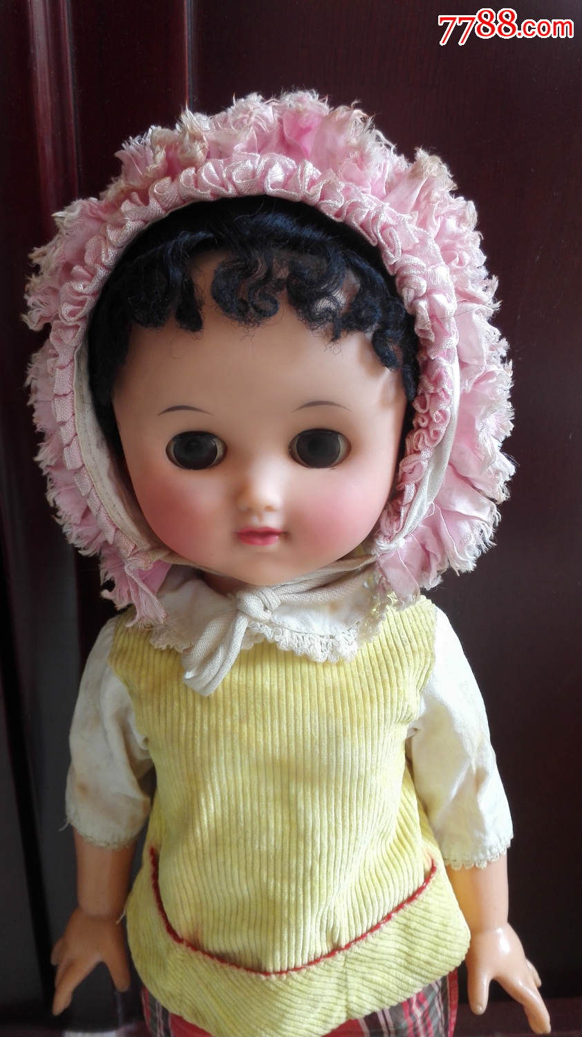 怀旧经典收藏文革美品明星胶皮脸可爱大时装娃娃高50厘米