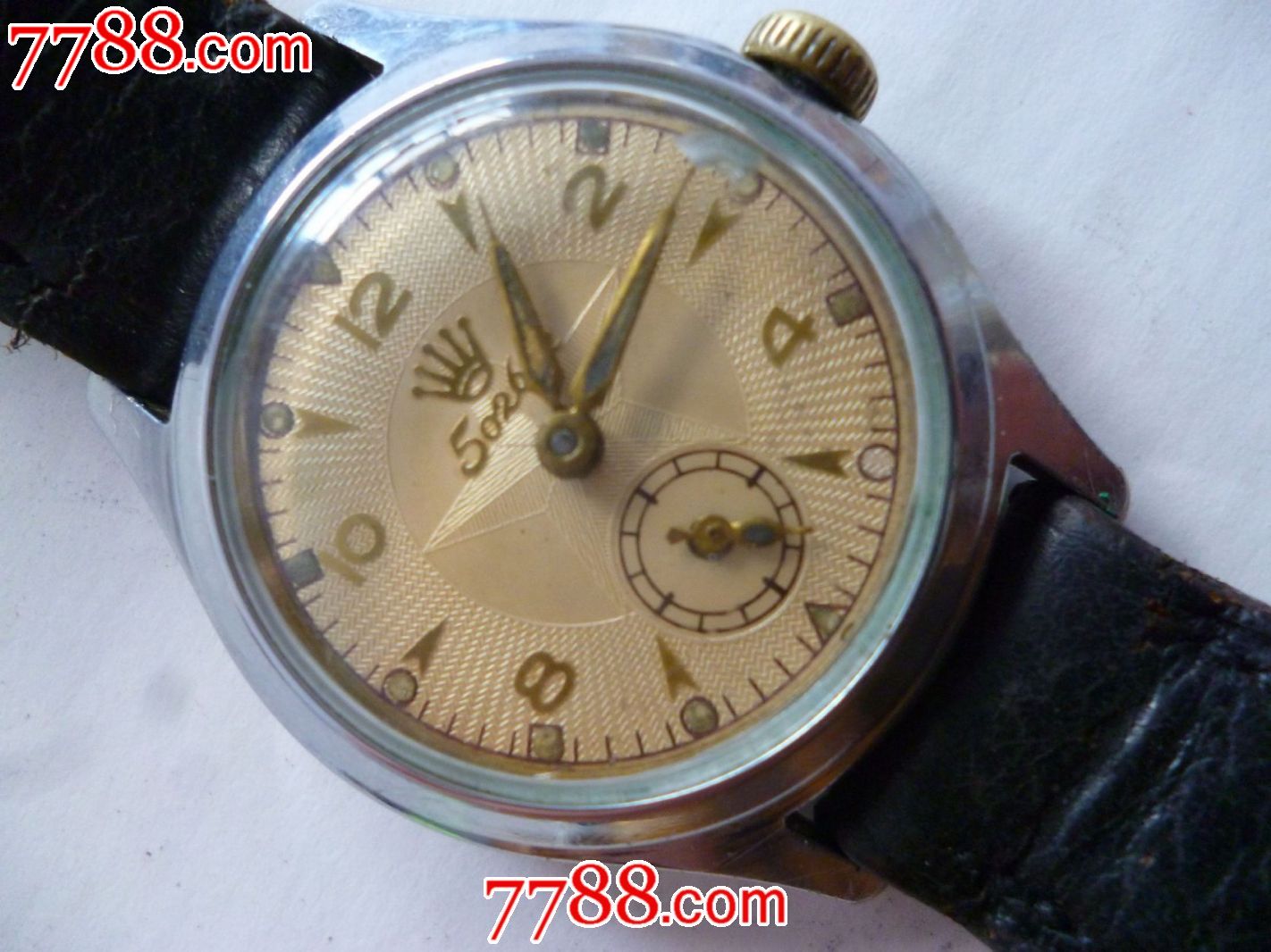 50年代初瑞士名表钻【劳力士】502602型两针半男士古董老表!