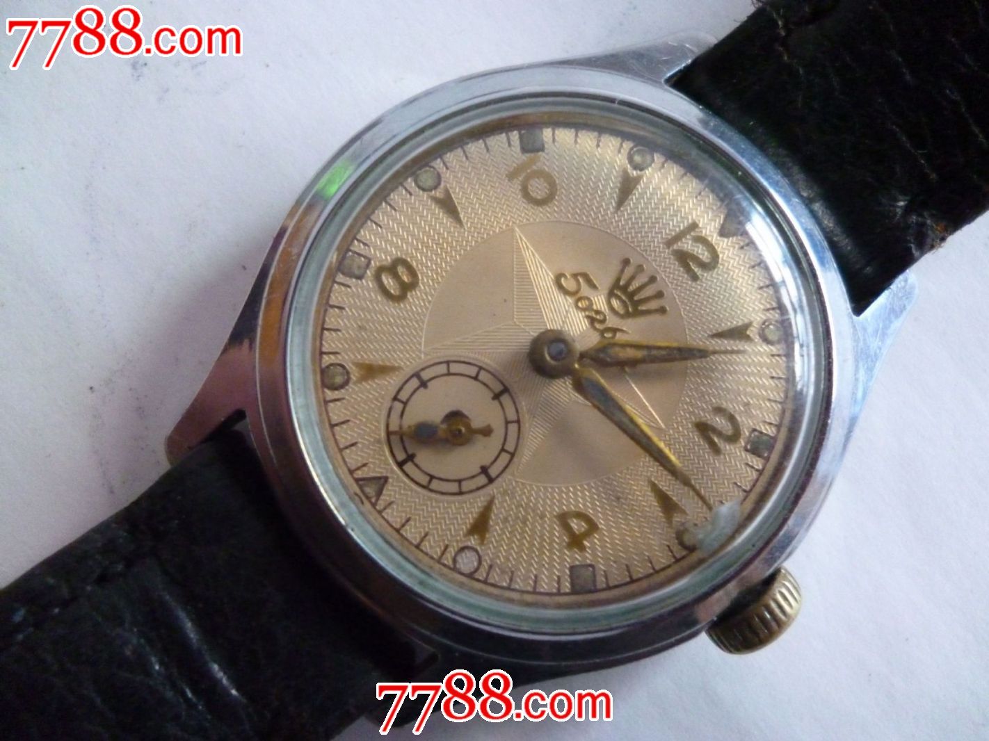 50年代初瑞士名表钻【劳力士】502602型两针半男士古董老表!