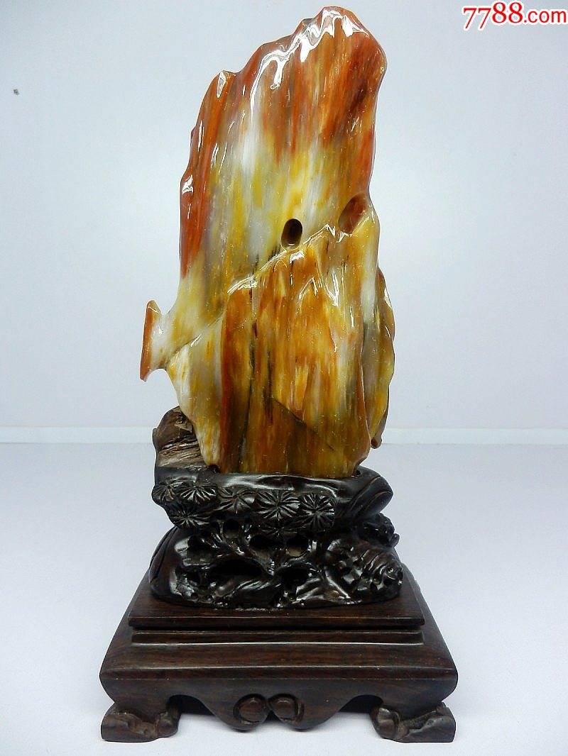 稀有红色树化玉摆件精品德伯老坑种收藏升值传家宝鸿运当头