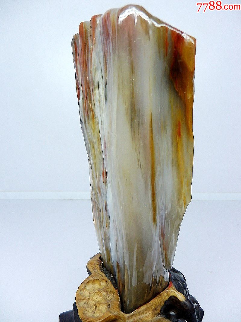 树化玉摆件精品书房案头老坑种鸡血红硅化木玉石特价包邮