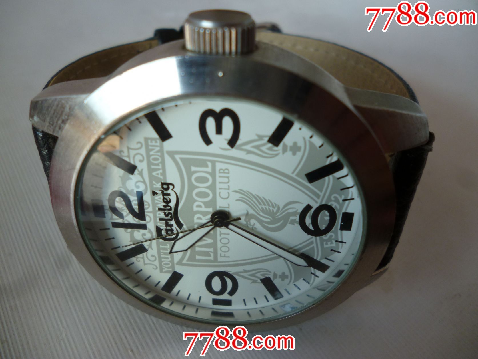 外国警察专用carlsberg男士古董老表表盘上有警察徽和臂章图案手表