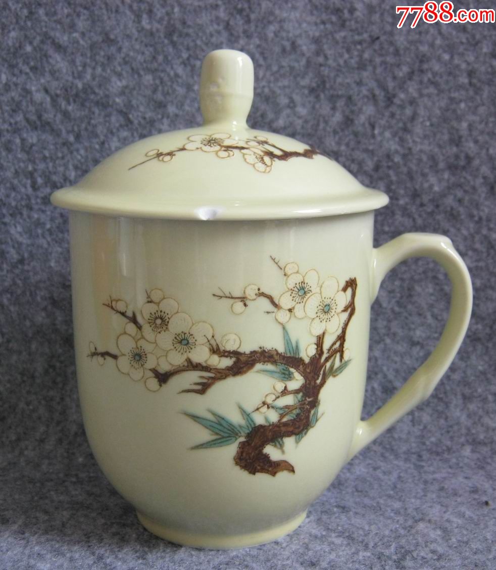 醴陵国光釉下彩梅花茶杯
