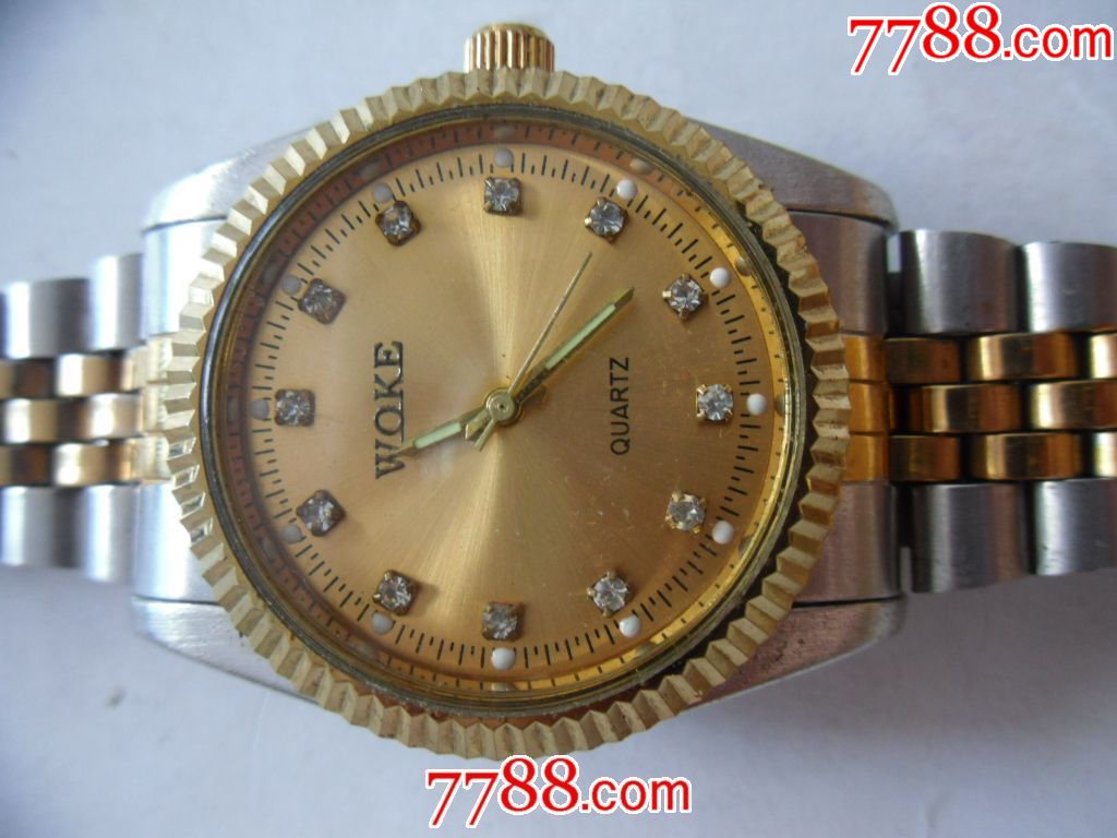 广州握刻表业制造金圈间金钢带【woke】-【握刻】男士腕表一块!