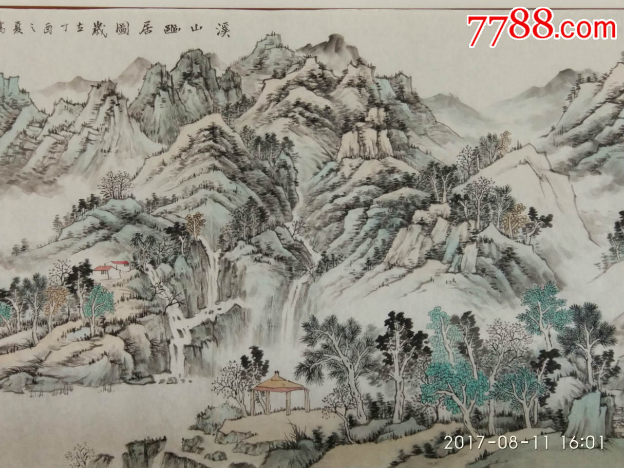 王顯翱作品10【溪山幽居圖】180乘97畫芯_山水國畫原作_第5張_7788