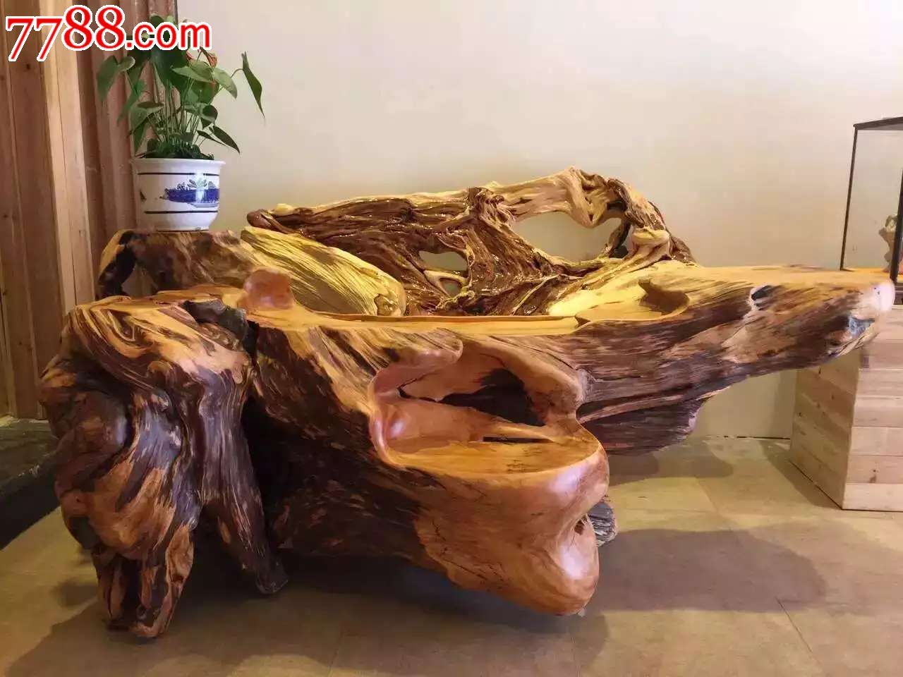 崖柏天然脚茶桌配靠背