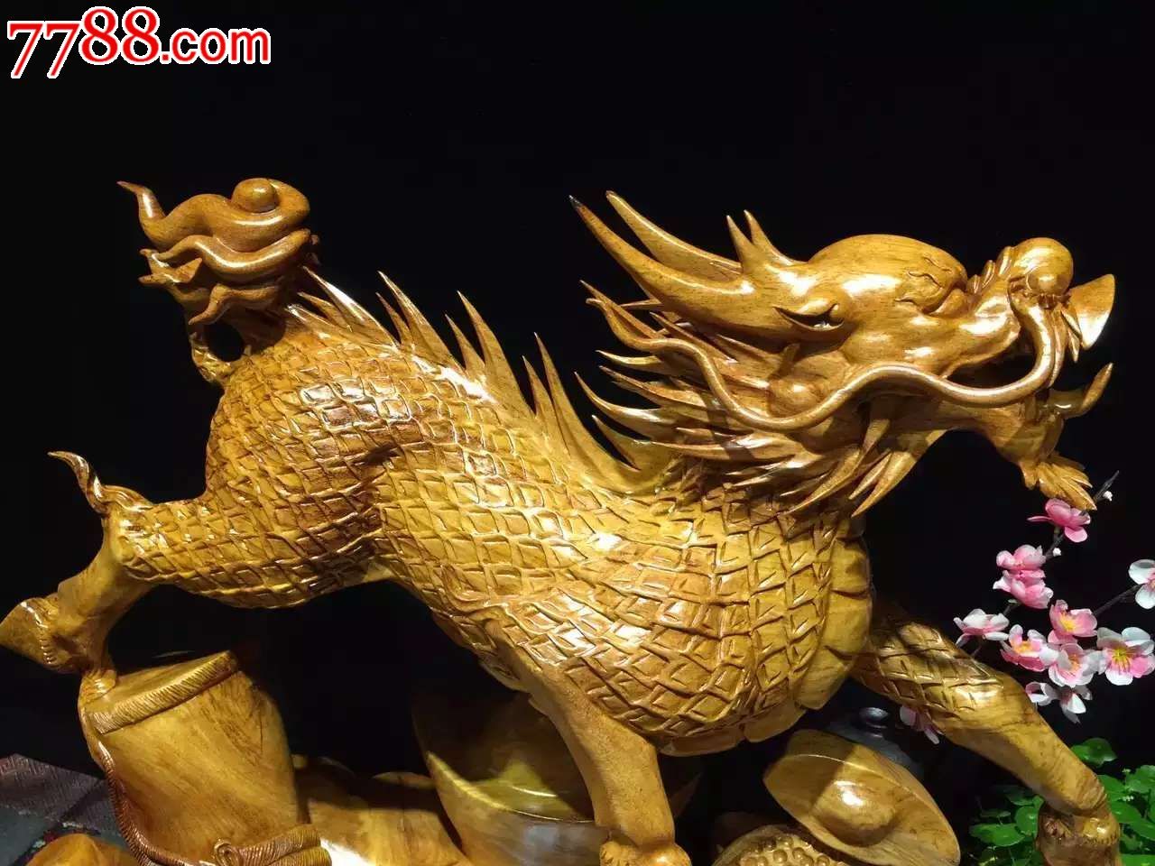 老挝花梨麒麟献宝双面