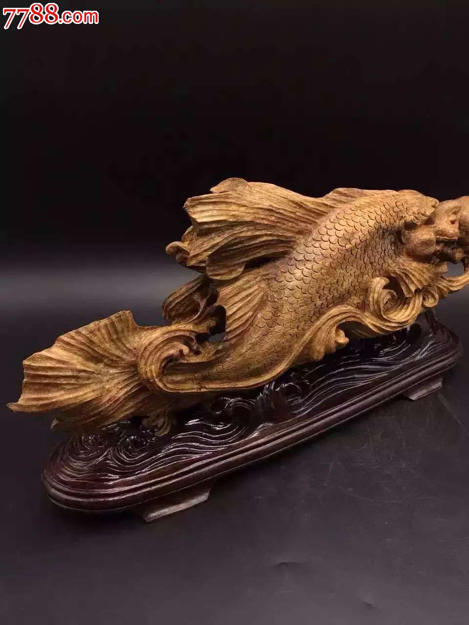 印尼沉香金龙鱼小摆件-木雕摆件-7788收藏__收藏热线