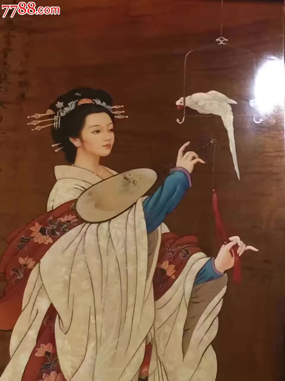 杨贵妃戏鹦鹉金丝楠油