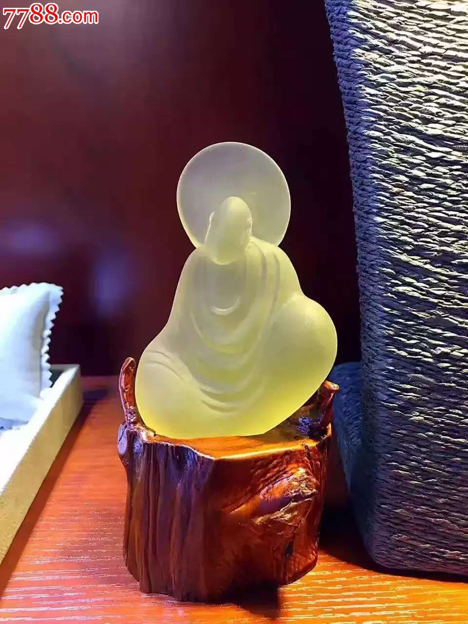 天然黄水晶禅意无相佛