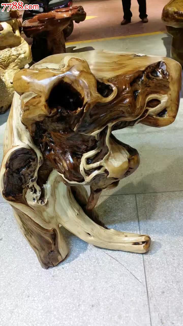 崖柏根抱石花架漂亮