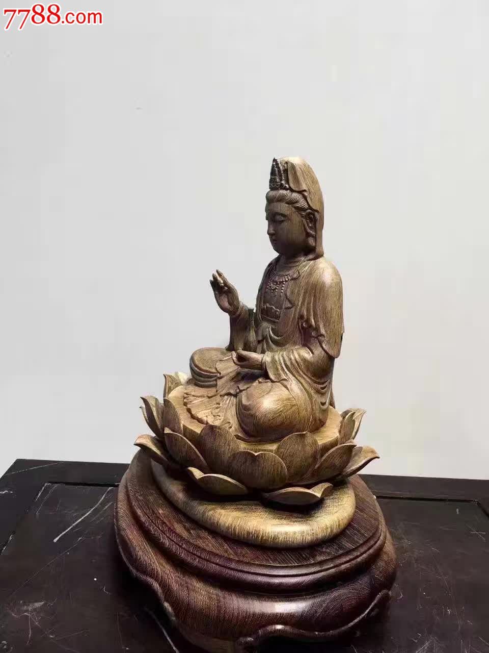 观音菩萨重1公多天然-木佛像/人像-7788木艺