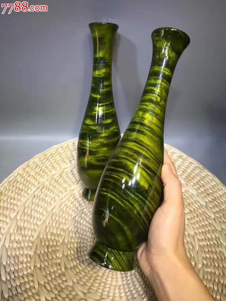 金丝楠木花瓶观音瓶绿