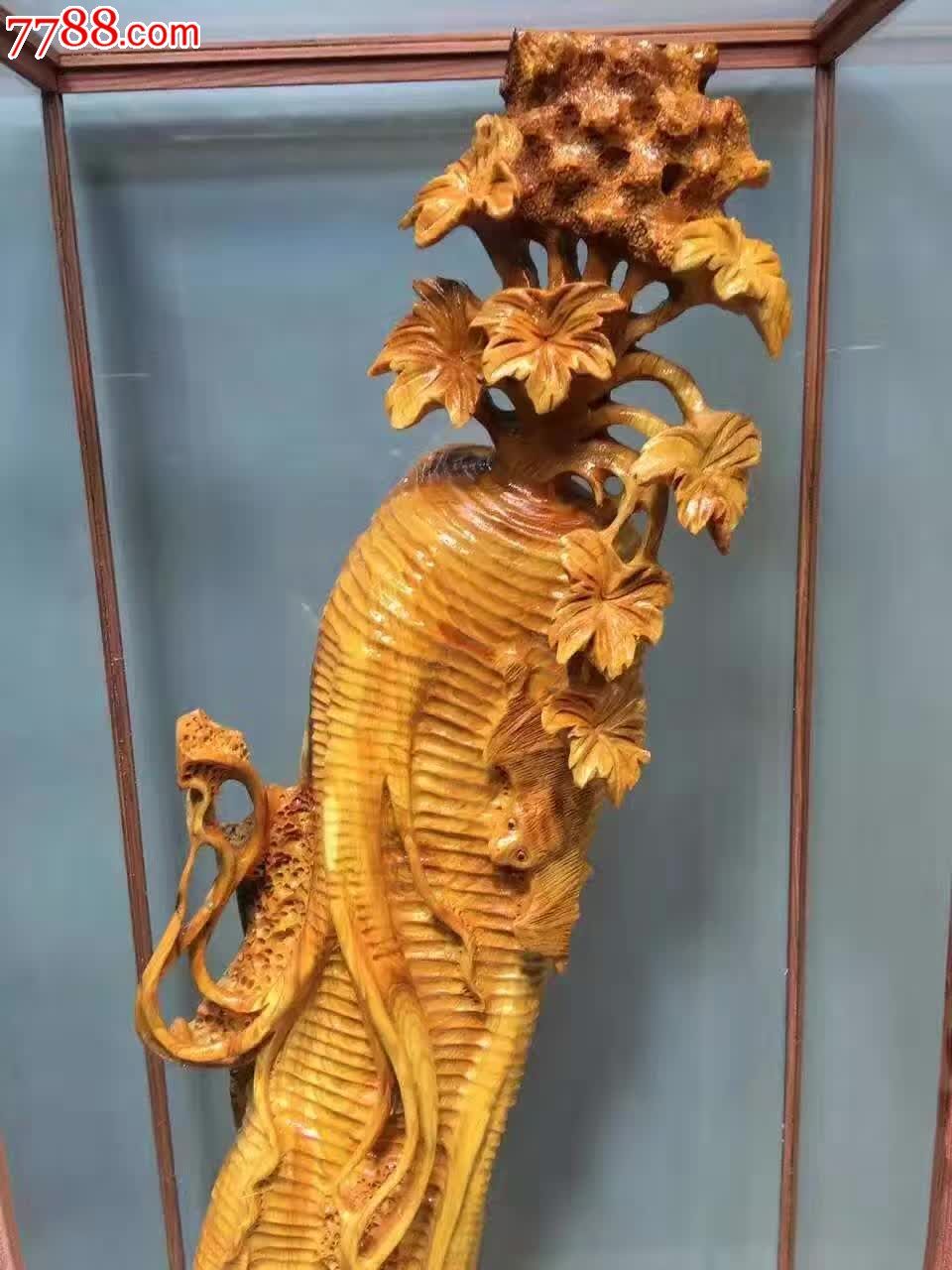 新品有福人参崖柏老料-木雕摆件-7788木艺