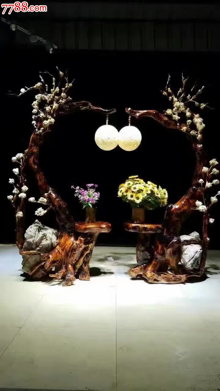 茶树瘤摆件灯架如图一