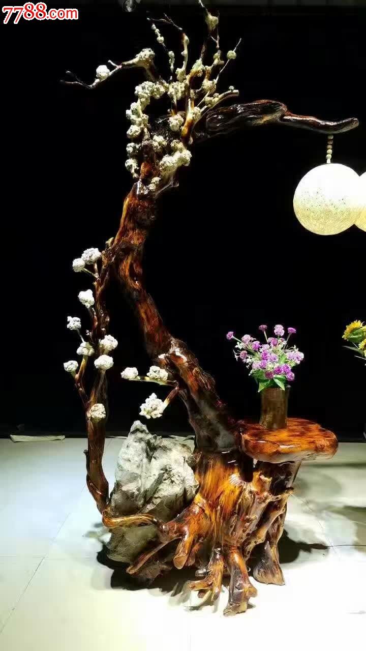 茶树瘤摆件灯架如图一