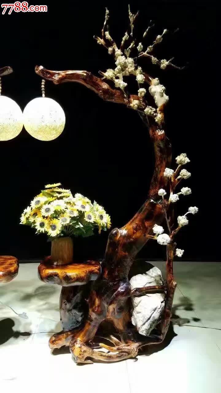 茶树瘤摆件灯架如图一