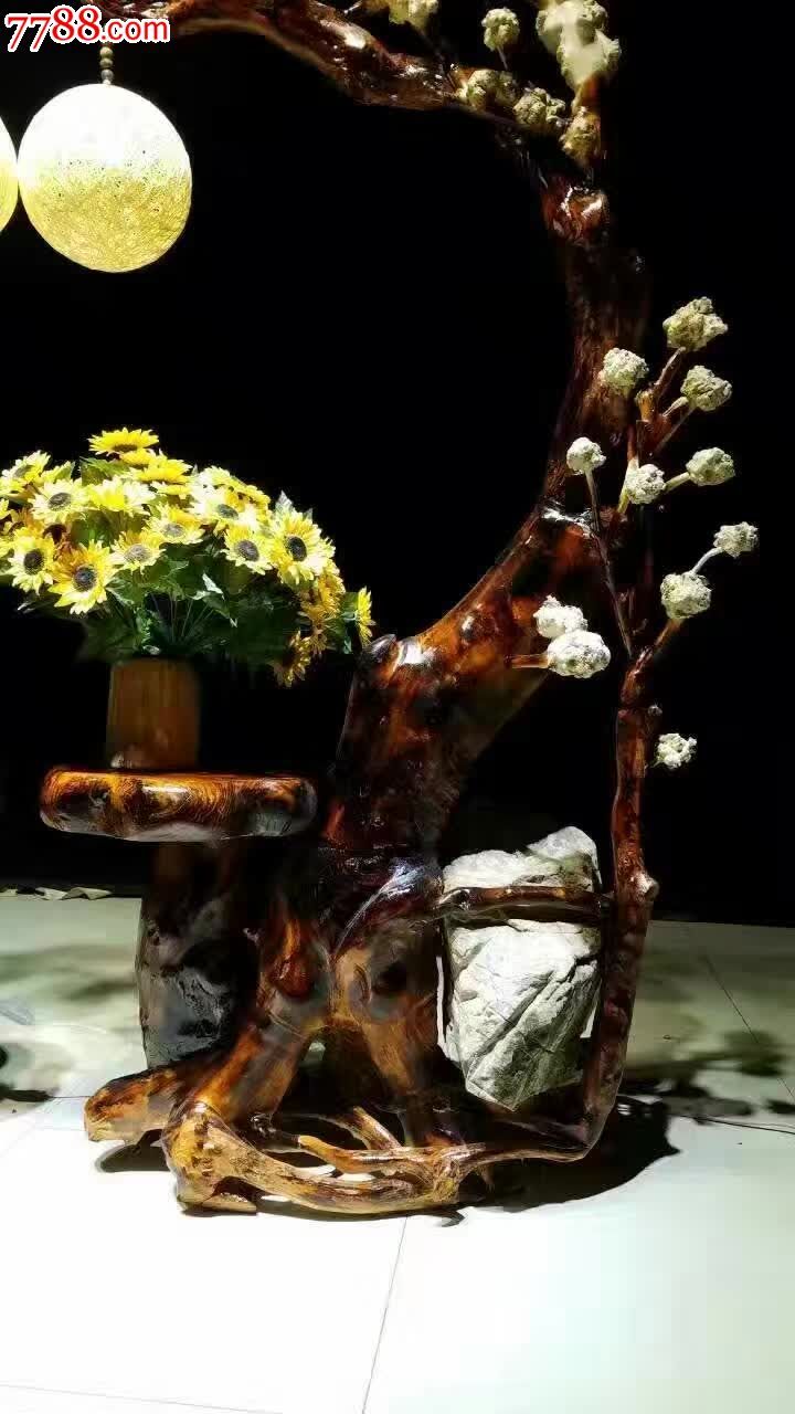 茶树瘤摆件灯架如图一