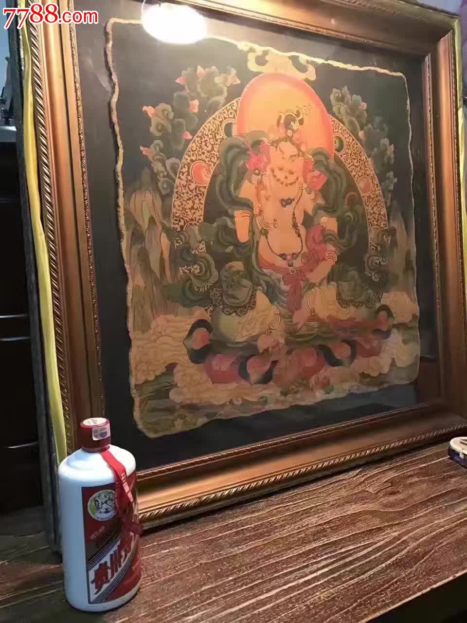 密宗唐卡墙皮画黄财神