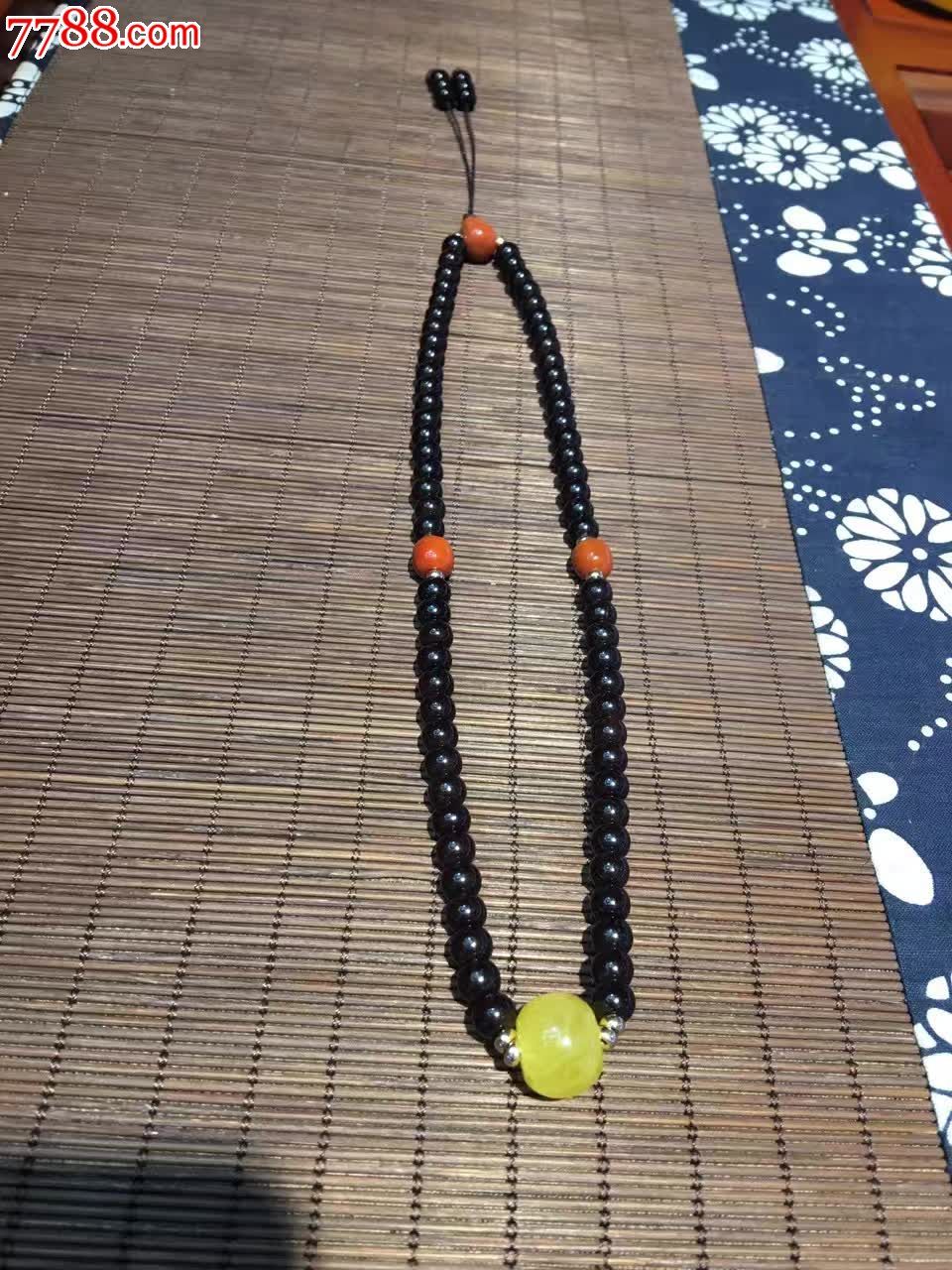 椰蒂配蜜蜡南红锁骨链-玛瑙/宝石手串-7788文玩