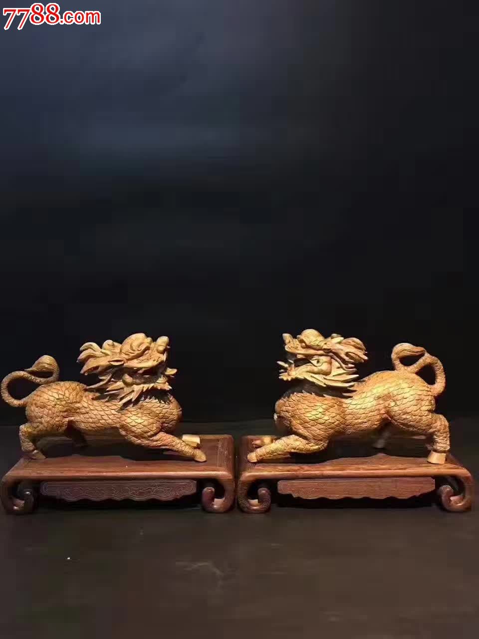 印尼沉香麒麟献宝一对