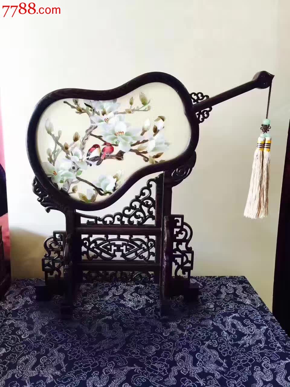 葫芦扇双面手工苏绣一